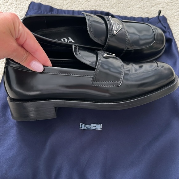 Prada Women’s Black Patent Leather Loafers - Picture 5 of 5